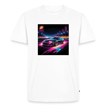 JDM Sportcar Tuning Neon Light Drift - T-shirt Premium bio Homme - blanc - Devant - Nico (187cm)