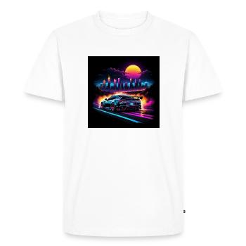 JDM Sportcar Tuning, Lumière au néon de la ville - T-shirt Premium bio Homme - blanc - Devant - Nico (187cm)