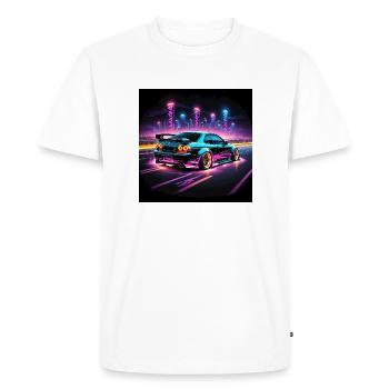 JDM Sportcar tuning Driftcar Voiture Cadeau PS - T-shirt Premium bio Homme - blanc - Devant - Nico (187cm)