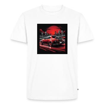JDM Sportcar Tuning Voiture de ville Cadeau Autoroute - T-shirt Premium bio Homme - blanc - Devant - Nico (187cm)