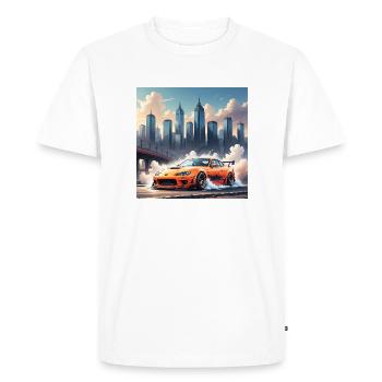 JDM Sportcar tuning City Drift Voiture Cadeau - T-shirt Premium bio Homme - blanc - Devant - Nico (187cm)