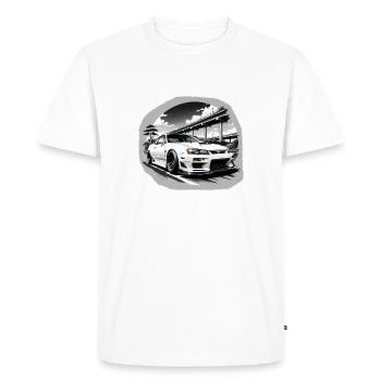 JDM Sportcar tuning Driftcar Voiture Cadeau PS - T-shirt Premium bio Homme - blanc - Devant - Nico (187cm)