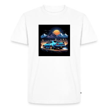 JDM Sportcar tuning Driftcar Voiture Cadeau PS - T-shirt Premium bio Homme - blanc - Devant - Nico (187cm)