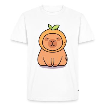 Capybara Kawaii - T-shirt Premium bio Homme - blanc - Devant - Nico (187cm)