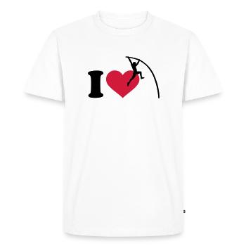 I love Pole vault - Men's Premium Organic T-Shirt - white - Front - Nico (187cm)