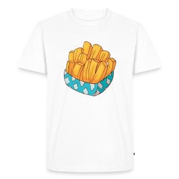 Frites frites - T-shirt Premium bio Homme - blanc - Devant - Nico (187cm)