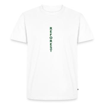 Reforestation is the future for nature and people. - Men's Premium Organic T-Shirt - white - Front - Nico (187cm)