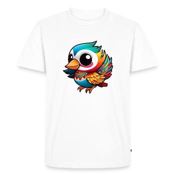 Mignon oiseau en fête - T-shirt Premium bio Homme - blanc - Devant - Nico (187cm)