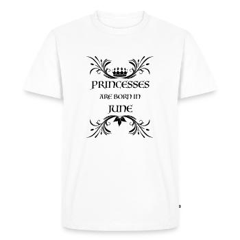 PRINCESSES d'anniversaire sont nés en couronne Juin Juin - T-shirt Premium bio Homme - blanc - Devant - Nico (187cm)