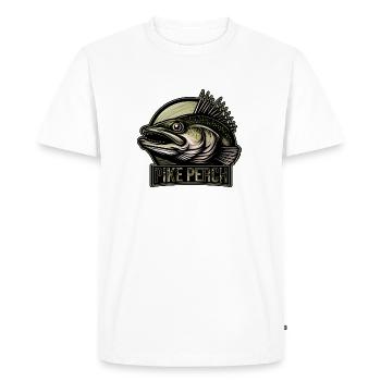 Zander Predator Fishing - Men's Premium Organic T-Shirt - white - Front - Nico (187cm)