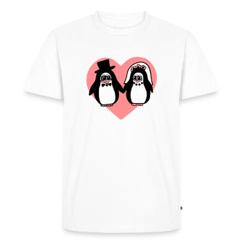 penguin wedding - Men's Premium Organic T-Shirt - white - Front - Nico (187cm)