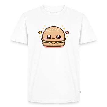 Burger mignon au fromage - T-shirt Premium bio Homme - blanc - Devant - Nico (187cm)