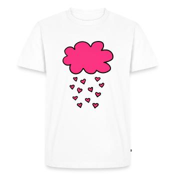 Cloud avec des coeurs, Saint Valentin, l'amour, le printemps - T-shirt Premium bio Homme - blanc - Devant - Nico (187cm)