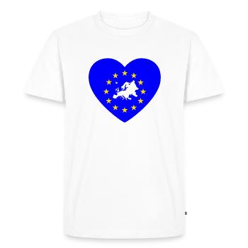 Europe Amour Coeur - T-shirt Premium bio Homme - blanc - Devant - Nico (187cm)