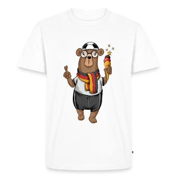 Ours de football Allemagne - T-shirt Premium bio Homme - blanc - Devant - Nico (187cm)