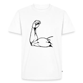 bras de puissance - T-shirt Premium bio Homme - blanc - Devant - Nico (187cm)