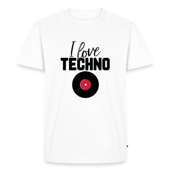 J'adore la techno - T-shirt Premium bio Homme - blanc - Devant - Nico (187cm)