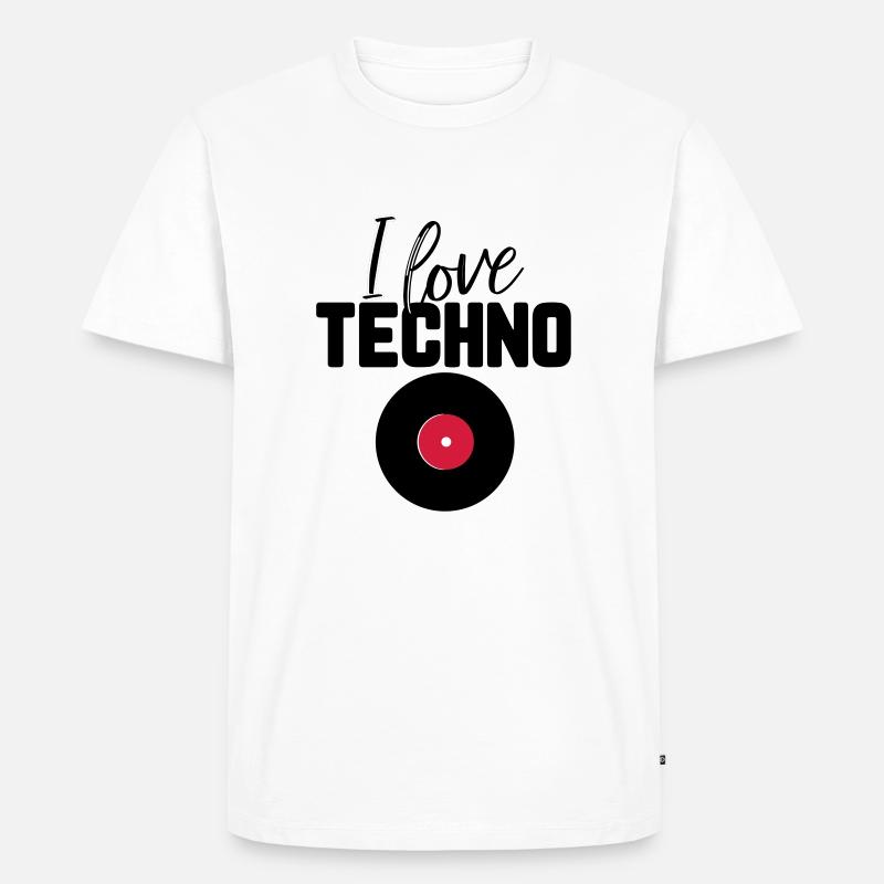 J'adore la techno - T-shirt Premium bio Homme - blanc