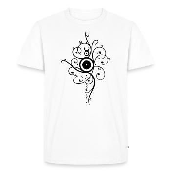 Sonne Tattoo - Männer Premium Bio T-Shirt - Weiß - Vorne - Nico (187cm)