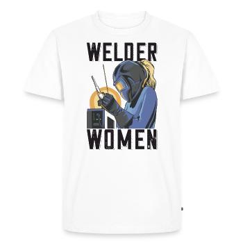 Tenue de soudeur pour soudeurs - T-shirt Premium bio Homme - blanc - Devant - Nico (187cm)