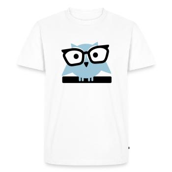 chouette lunettes - T-shirt Premium bio Homme - blanc - Devant - Nico (187cm)