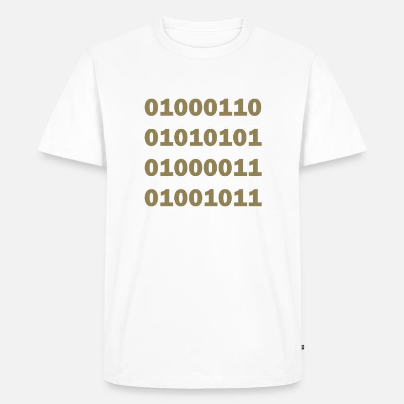 Binär Code Fuck - Männer Premium Bio T-Shirt - Weiß