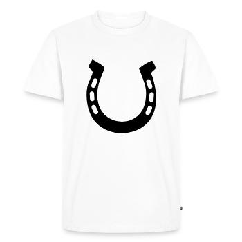 Fers à cheval - T-shirt Premium bio Homme - blanc - Devant - Nico (187cm)