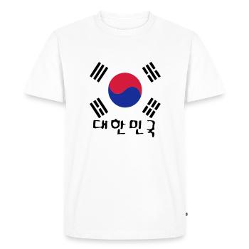 South Korea flag & Korean txt - Men's Premium Organic T-Shirt - white - Front - Nico (187cm)
