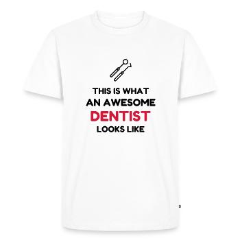 Dentist Zahnarzt Dentiste Zahnärztin Medecine - Men's Premium Organic T-Shirt - white - Front - Nico (187cm)