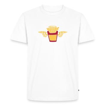 cool angel sky dead holy wings fly french fries fa - Men's Premium Organic T-Shirt - white - Front - Nico (187cm)