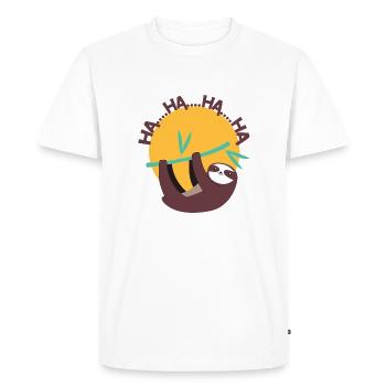 PARESSEUX RIANT - T-shirt Premium bio Homme - blanc - Devant - Nico (187cm)