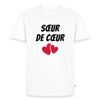 Sœur de cœur - T-shirt Premium bio Homme - blanc - Devant - Nico (187cm)