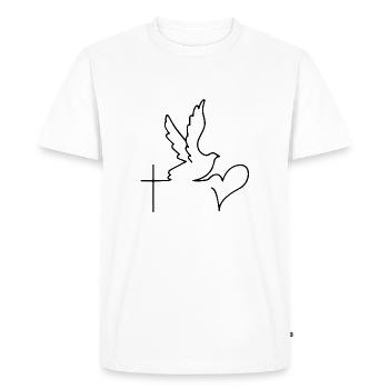 Glaube Hoffnung Liebe Herz Jesus Geschenk - Männer Premium Bio T-Shirt - Weiß - Vorne - Nico (187cm)