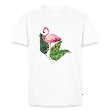 Flamingo Shirt, Flamenco Tasse, Flamingo Lover, - T-shirt Premium bio Homme - blanc - Devant - Nico (187cm)