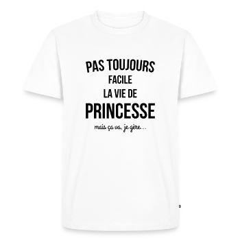 pas toujours facile - T-shirt Premium bio Homme - blanc - Devant - Nico (187cm)