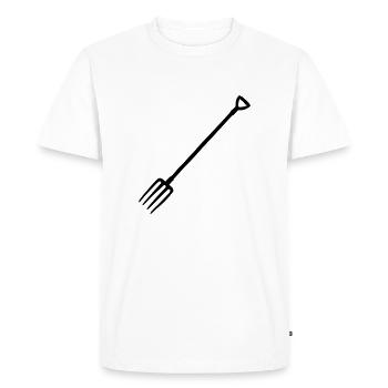 Silhouette Pitchfork Pitchfork Pitchfork - T-shirt Premium bio Homme - blanc - Devant - Nico (187cm)