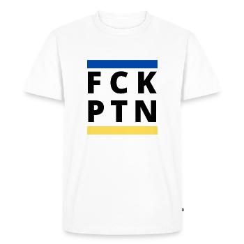 FCK PTN - Men's Premium Organic T-Shirt - white - Front - Nico (187cm)