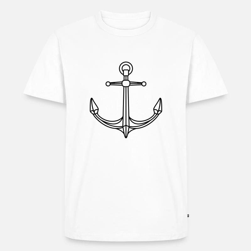 Conception d’ancre de logo - T-shirt Premium bio Homme - blanc