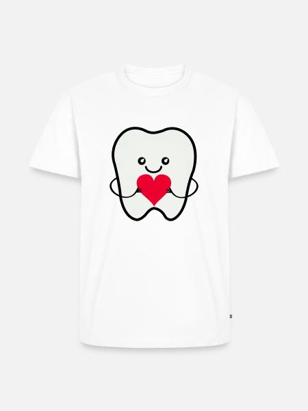 Zahn Smile Love - Männer Premium Bio T-Shirt - Weiß