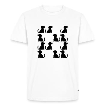 Beaucoup de chiens assis bien élevés - T-shirt Premium bio Homme - blanc - Devant - Nico (187cm)