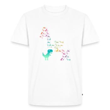 ALEX - Beautiful boy name with cute dinosaurs - Men's Premium Organic T-Shirt - white - Front - Nico (187cm)