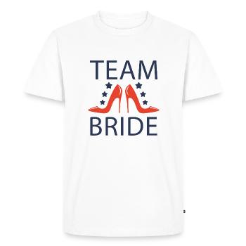 Bridal team. Gift idea. Fun. Marriage. - Men's Premium Organic T-Shirt - white - Front - Nico (187cm)