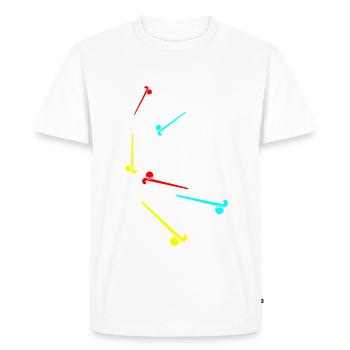 Icône de l’icône Hockey sur gazon - T-shirt Premium bio Homme - blanc - Devant - Nico (187cm)