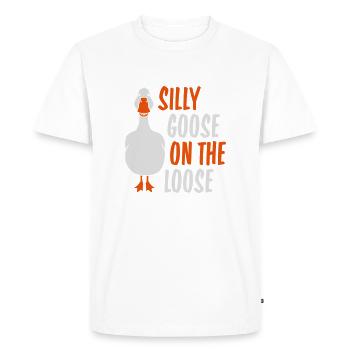goose on the loose - Men's Premium Organic T-Shirt - white - Front - Nico (187cm)