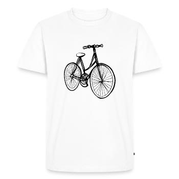 Vélo Doodle Bicyclettes Cycling Silhouette 8 - T-shirt Premium bio Homme - blanc - Devant - Nico (187cm)