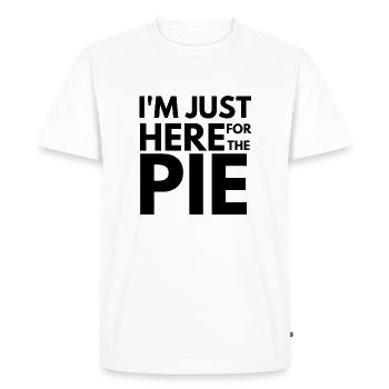 Je suis juste ici pour la tarte Jour de Thanksgiving - drôle - T-shirt Premium bio Homme - blanc - Devant - Nico (187cm)