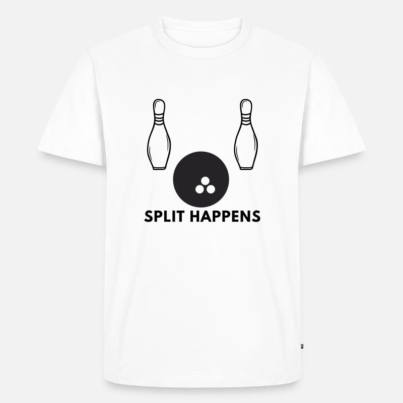 Split happens - Bowling - Männer Premium Bio T-Shirt - Weiß