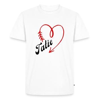 tatie cœur - T-shirt Premium bio Homme - blanc - Devant - Nico (187cm)