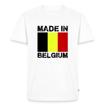 Fabriqué en Belgique - T-shirt Premium bio Homme - blanc - Devant - Nico (187cm)