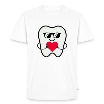 Zahn Smile Sunglasses - Men's Premium Organic T-Shirt - white - Front - Nico (187cm)